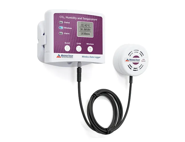 RFCO2RHTemp2000A | Bezdrátový data logger vysokého CO2, vlhkosti a teploty s displejem